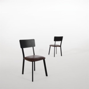 Stoelen van metaal met vintage zitting - Set van 4 Bolero