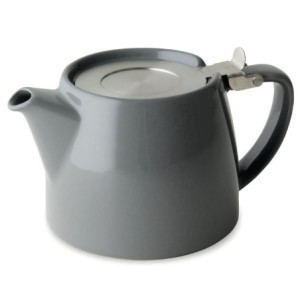 Graue Teekanne 500ml FORLIFE - Hochwertige Keramik, Teesieb aus Edelstahl