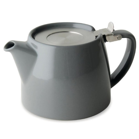 Grey Teapot 500ml FORLIFE - High-quality ceramic, stainless steel tea infuser
