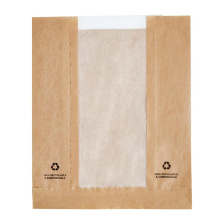 Kraft Paper Bags with Glassine Window - Lot of 1000, Eco-friendly & Elegant