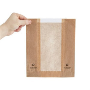 Kraft Paper Bags with Glassine Window - Lot of 1000, Eco-friendly & Elegant