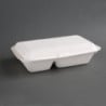 Doosjes 2 Compartimenten Bagasse Composteerbaar 253 mm - Set van 200