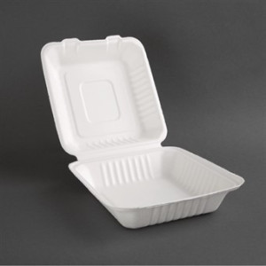 Kompostierbare Bagasse-Boxen 223mm - Packung mit 200, umweltfreundlich