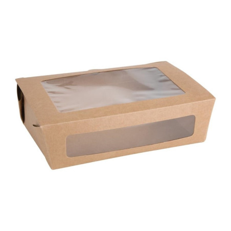 Salad Boxes PET 1600 ml - Lot of 100 Recyclable Window