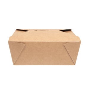 Kompostierbare Karton-Lebensmittelboxen Nr. 3 1800 ml - Packung mit 180 - Vegware - Umweltfreundlich und praktisch!