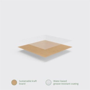 Composteerbare Kartonnen Voedseldozen Nr.3 1800 ml - Set van 180 - Vegware - Ecologisch en praktisch!