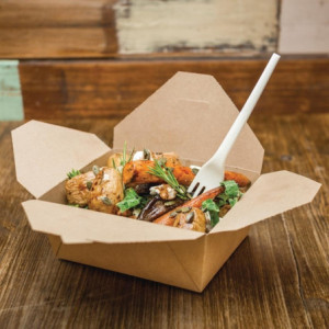 Compostable Cardboard Food Boxes No. 3 1800 ml - Pack of 180 - Vegware - Eco-friendly and practical!