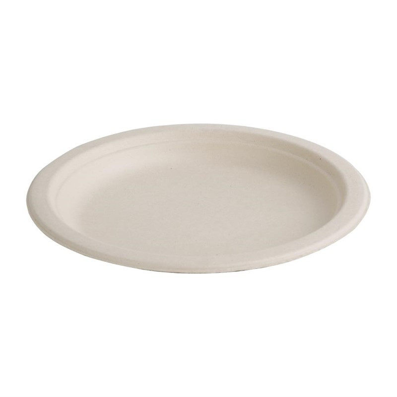 Ovale composteerbare borden van bagasse 198 mm - Set van 50, professionele kwaliteit