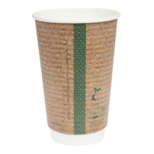 Bekers voor warme dranken Dubbelwandig Composteerbaar 455 ml - Set van 500 door Vegware