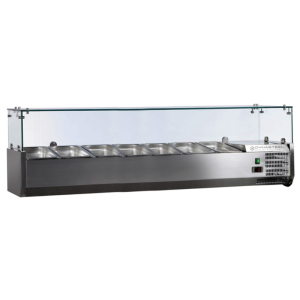 Refrigerated Glass Countertop Saladette - 7 x GN 1/3 - Dynasteel