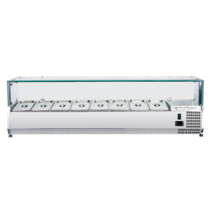 Glazen Koelwerkbank voor Salades - 8 x GN 1/3 - Dynasteel