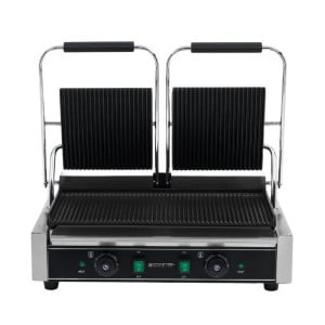 Grill Panini Double - Geribbelde platen - Dynasteel