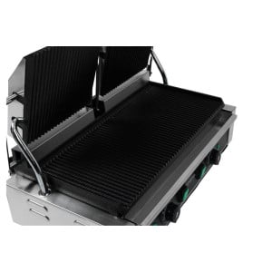 Grill Panini Double - Geribbelde Platen - Dynasteel