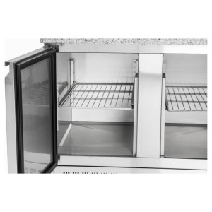 Refrigerated Pizza Cabinet 2 Doors - 5 GN 1/6 Pans Dynasteel | Fourniresto