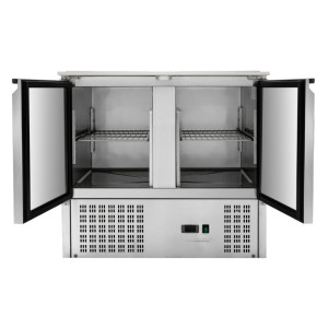 Compact 2-Door Saladette - Dynasteel: optimize your professional kitchen with sliding cover