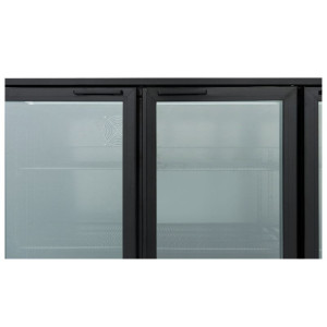 Rückkühlschrank 328 L 3 Glastüren Schwarz