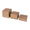 Acacia risers 50/100/150mm - Set of 3 Olympia - Acacia wood & Presentation height