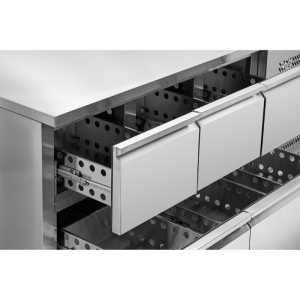 Positive Refrigerated Table - 6 Drawers - Dynasteel