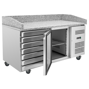 Pizza Cabinet 600x400 - 1 Door and 7 Drawers Dynasteel: Refrigerated storage and performance