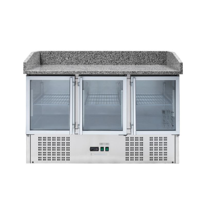 Kompakter Kühlschrank für Pizza 600x400 - 3 Glastüren - Dynasteel