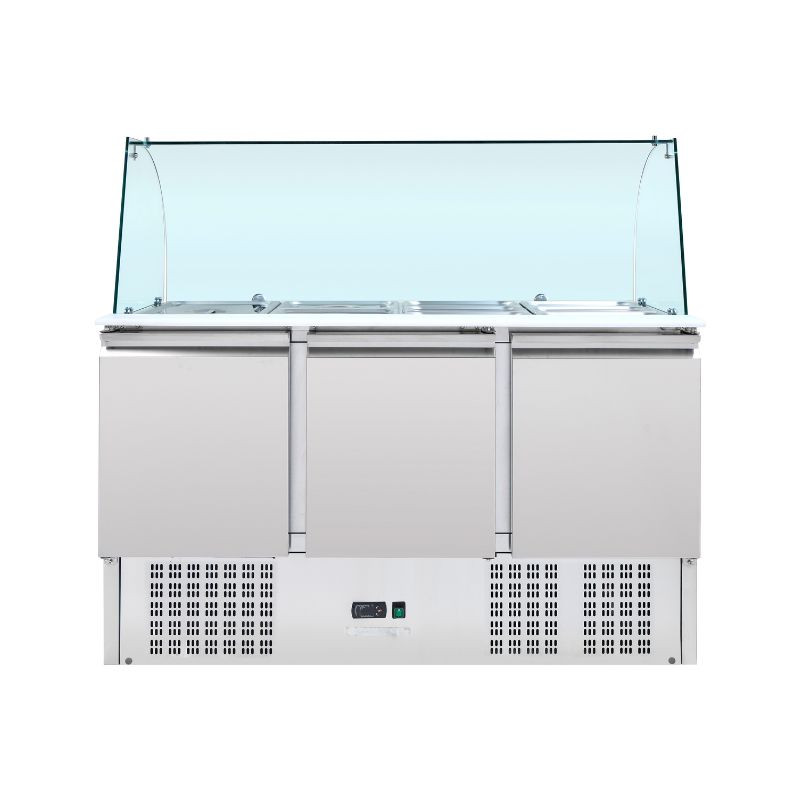 Saladette Kühltisch 4 GN 1/1 - 3 Türen - Dynasteel