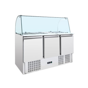Saladette Kühltisch 4 GN 1/1 - 3 Türen - Dynasteel