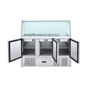 Saladette Kühltisch 4 GN 1/1 - 3 Türen - Dynasteel