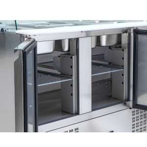 Saladette Kühltisch 4 GN 1/1 - 3 Türen - Dynasteel