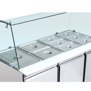 Saladette Kühltisch 4 GN 1/1 - 3 Türen - Dynasteel