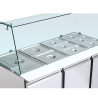 Saladette Kühltisch 4 GN 1/1 - 3 Türen - Dynasteel