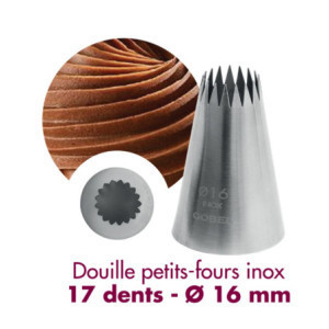 Douille voor kleine gebakjes Inox 17 Tanden ⌀16 mm Gobel - Banketbakkerij Accessoire
