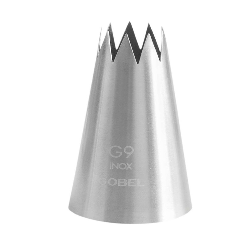Geribbelde Spuitmond RVS 9 Tanden Ø19mm Gobel - Professionele Kwaliteit Geribbelde Spuitmond RVS 9 Tanden Ø19mm Gobel - Professionele Kwaliteit