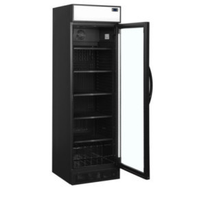 TEFCOLD 358L Black Refrigerated Beverage Display - Elegant design for your drinks