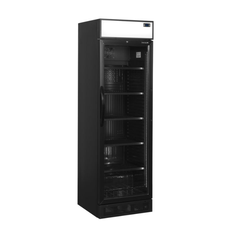 TEFCOLD 358L Black Refrigerated Beverage Display - Elegant design for your drinks