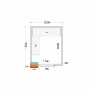 TEFCOLD Koelcelpaneel 1500x1800x2120 mm - Isolatie 80mm Polyurethaan