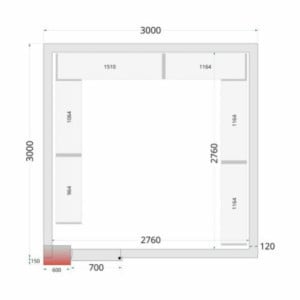 Panneel Koelkamer TEFCOLD - 3000x3000x2200 mm : Presterende Isolatie