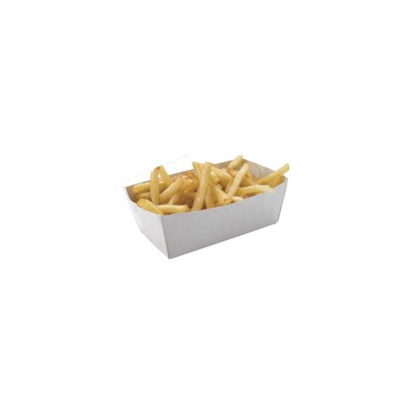 Witte Kartonnen Schalen - L 120 x B 70 mm - Set van 250 - FourniResto Witte Kartonnen Schalen - L 120 x B 70 mm - Set van 250 - FourniResto