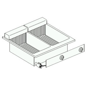 Inbouwfriteuse 2 x 10 L - Hoge Prestaties CombiSteel