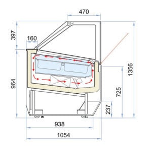 Vitrine voor ijs Millenium - 16 x 5 L CombiSteel - Efficiënte professionele uitrusting