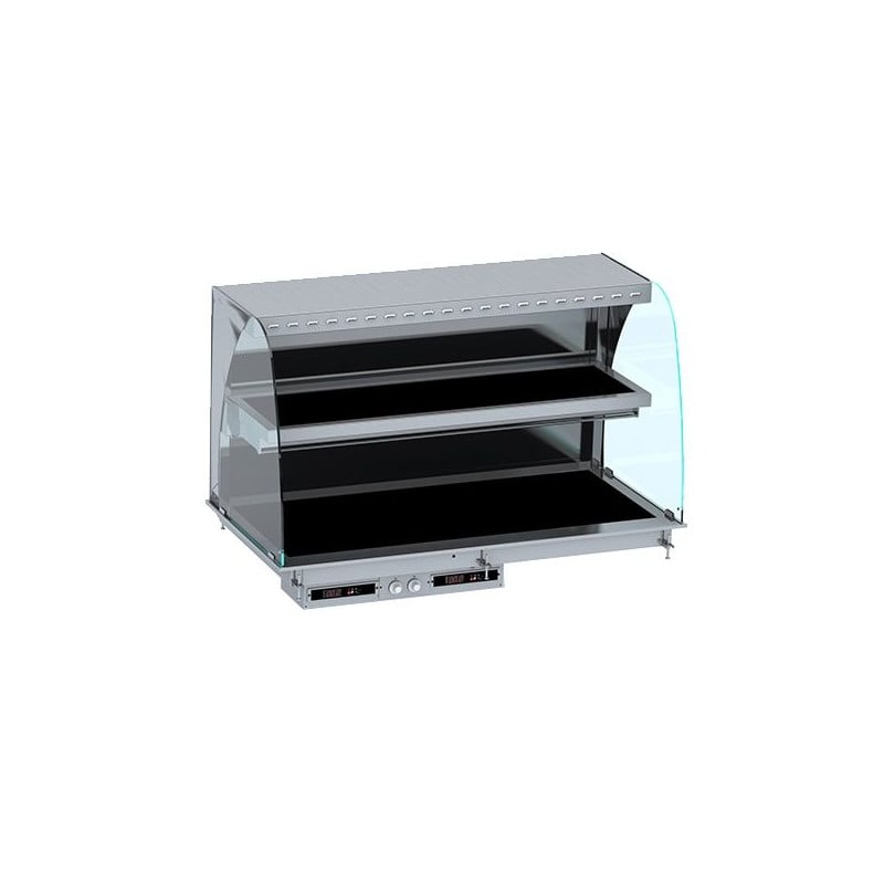 Curved Heated Display Case with Vitroceramic Plate - CombiSteel