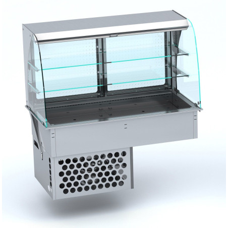 Refrigerated Wall Display Case Curved CombiSteel - Roll-Up 1440x720 mm