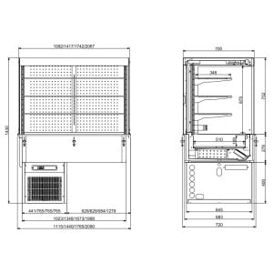 Vitrine Réfrigérée Murale Cubique Roll-Up CombiSteel 1440x720mm