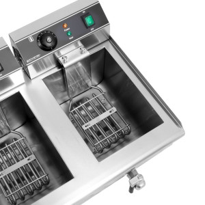 Professional Deep Fryer 2 x 13 L with Drain - Dynasteel: Performance and durability for your kitchen