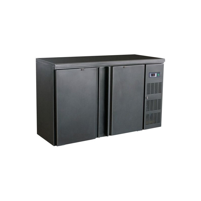 Rückkühlschrank 2 Türen 350 L - Combisteel - Schwarz - CHR