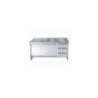 Meuble Inox Bas GN 1/1 - 2 Portes et 3 Tiroirs - L 1800 x P 700 mm | Qualité CombiSteel