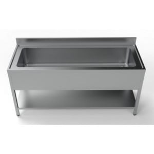 Einbauspüle 1 Becken mit Rückwand und Regal - L 1800 x T 700 mm - CombiSteel
