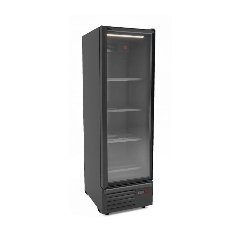 Positive Kühlvitrine mit Glastür-Schwarz 550L CombiSteel: Optimale Temperatur