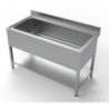 Plonge 1 Bak Inox - Achterwand en Plank 1400x700 mm