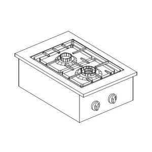 Gas Drop-In Stove - 2 Burners 7000W CombiSteel - Power and Efficiency