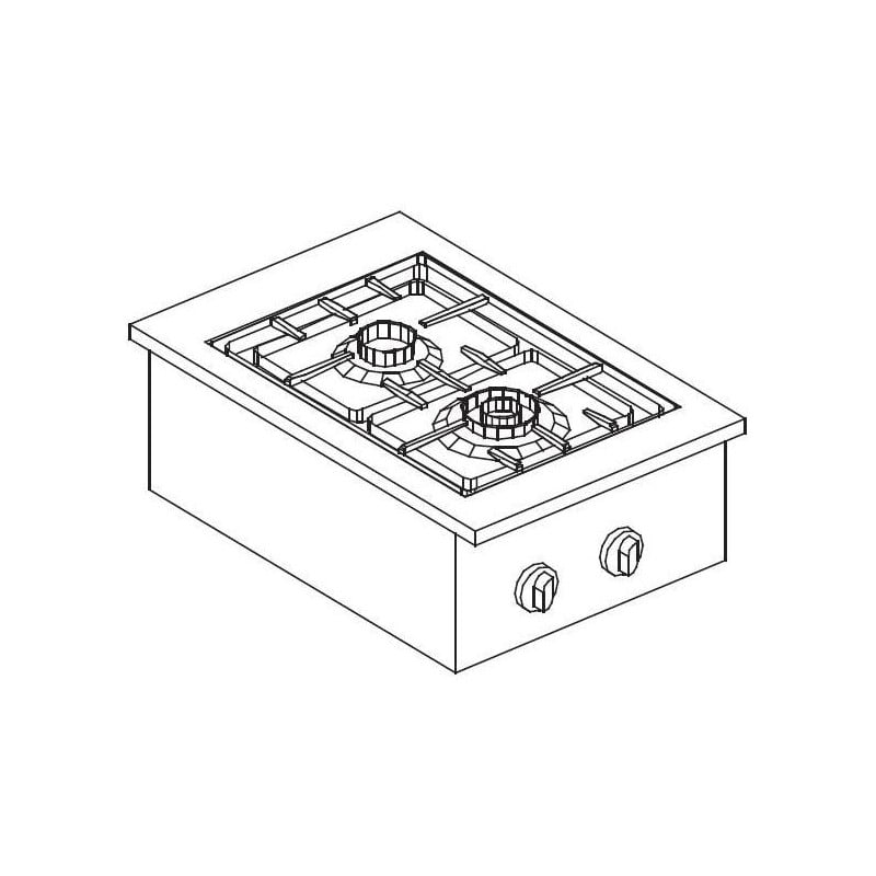 Gas Drop-In Stove - 2 Burners 7000W CombiSteel - Power and Efficiency